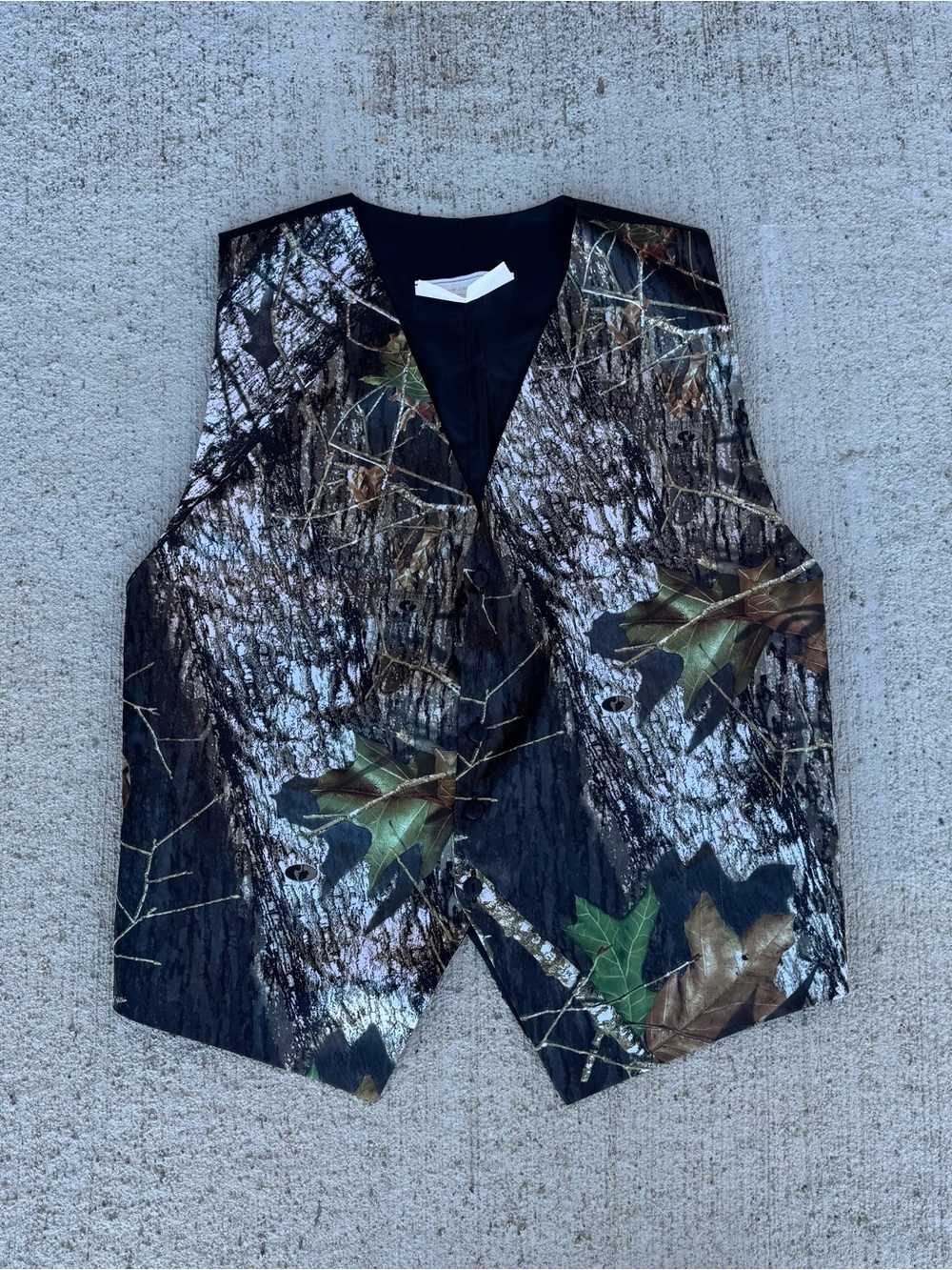 Mossy Oak Formal Wedding Tuxedo Vest Up Camo Real Pockets Hunting Size L/XL